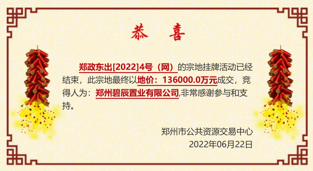 郑州2022年第一次集中土拍